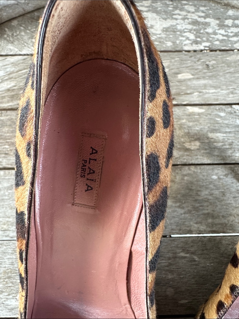 Azzedine Alaia Leopard-Pony hair Pointed-Toe Heels - Brown & Black 39 - Picture 3 of 15